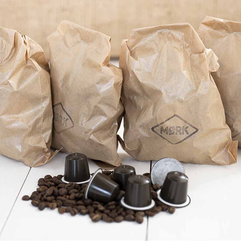 Kaffekapsler fra Mørk kaffe